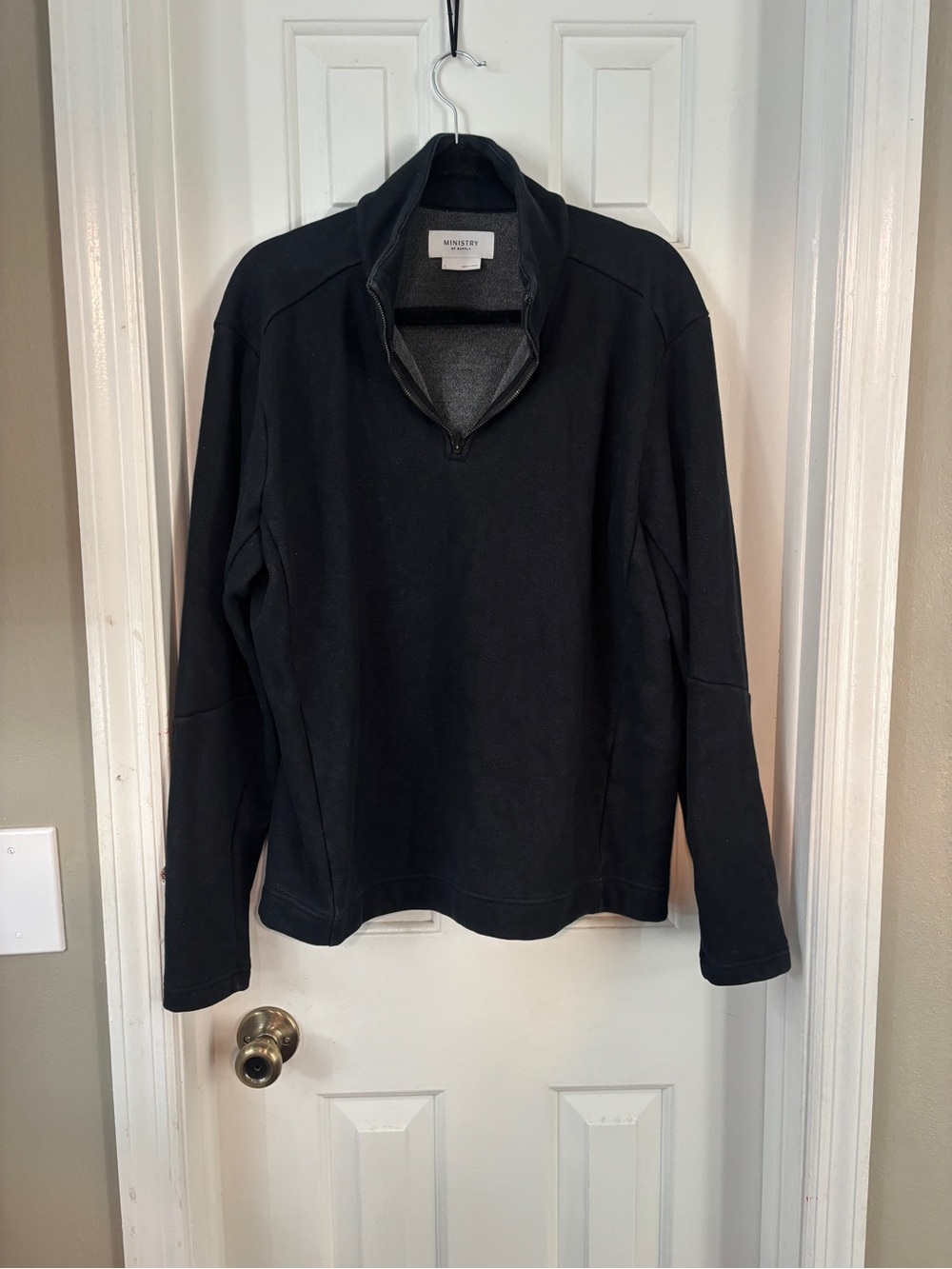 Ministry of Supply Black Quarter-Zip Pullover